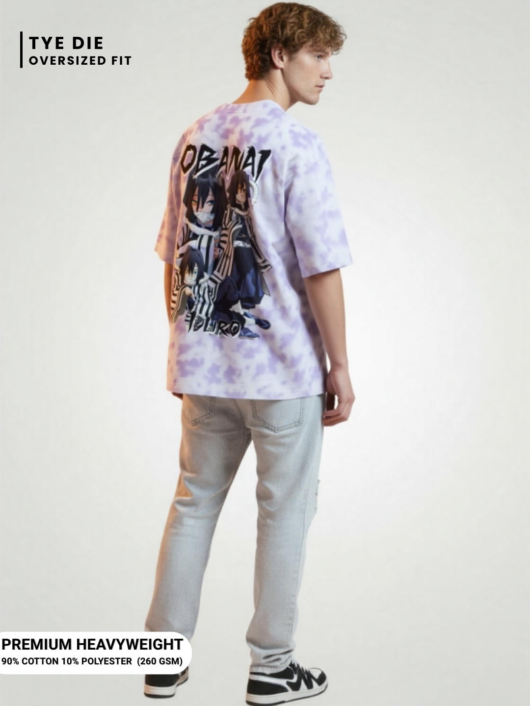 OBANAI OFFICIAL Demon Slayer 260 GSM Tie-Dye Oversized T-Shirt - VoxStella