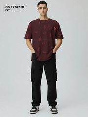 Crimson Reverie – Unisex AOP Oversized Tee (240 GSM) - VoxStella
