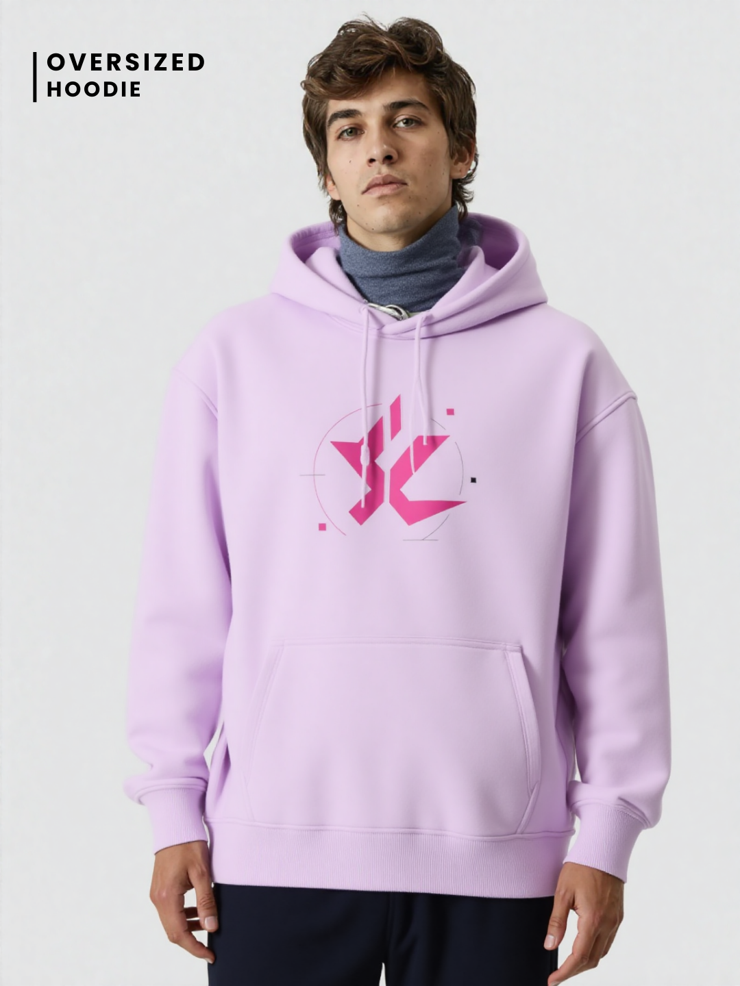 Unisex Oversized Hoodie – Light Baby Pink | 400 GSM Cotton - VoxStella