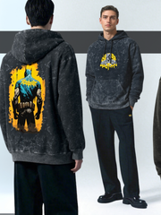 Batman DC 300 GSM Acid Washed Oversized Hoodie | Voxstella - VoxStella