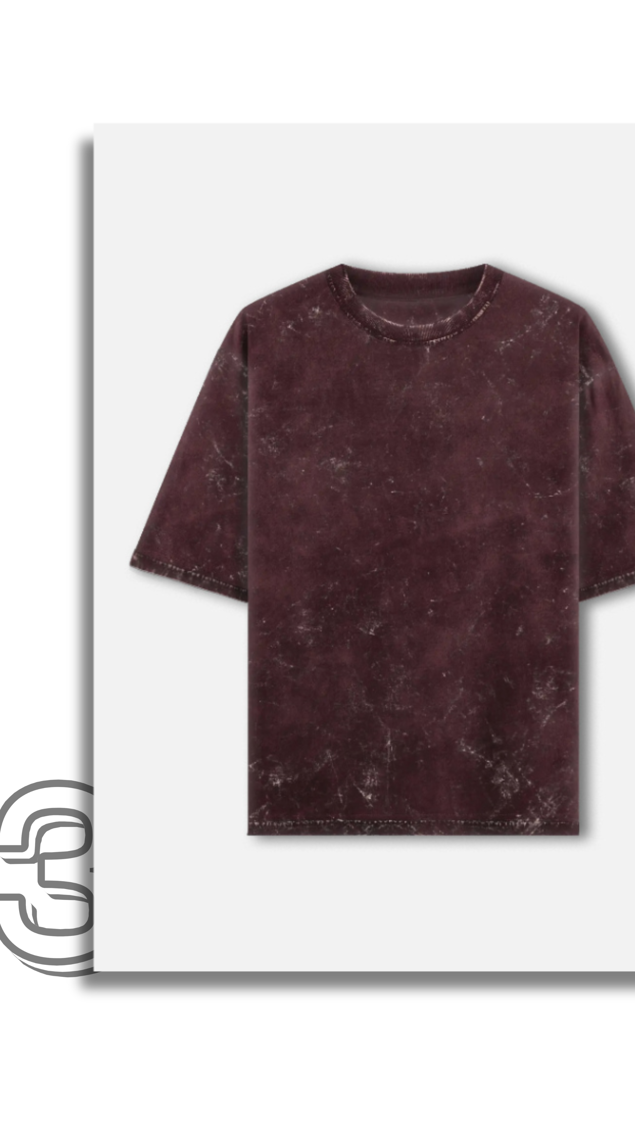 Maroon Acid Wash Oversized Tee - VoxStella