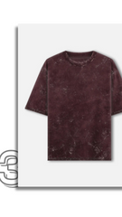 Maroon Acid Wash Oversized Tee - VoxStella