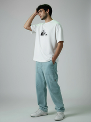 Silver Spirit Peeker Premium Tee – White | 240 GSM - VoxStella