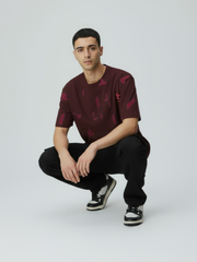 Crimson Reverie – Unisex AOP Oversized Tee (240 GSM) - VoxStella