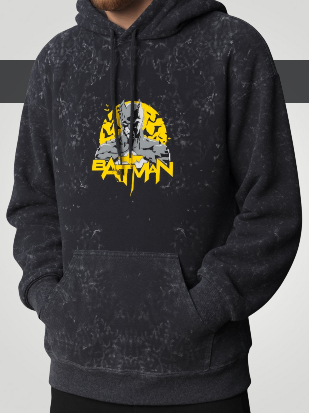 Batman DC 300 GSM Acid Washed Oversized Hoodie | Voxstella - VoxStella