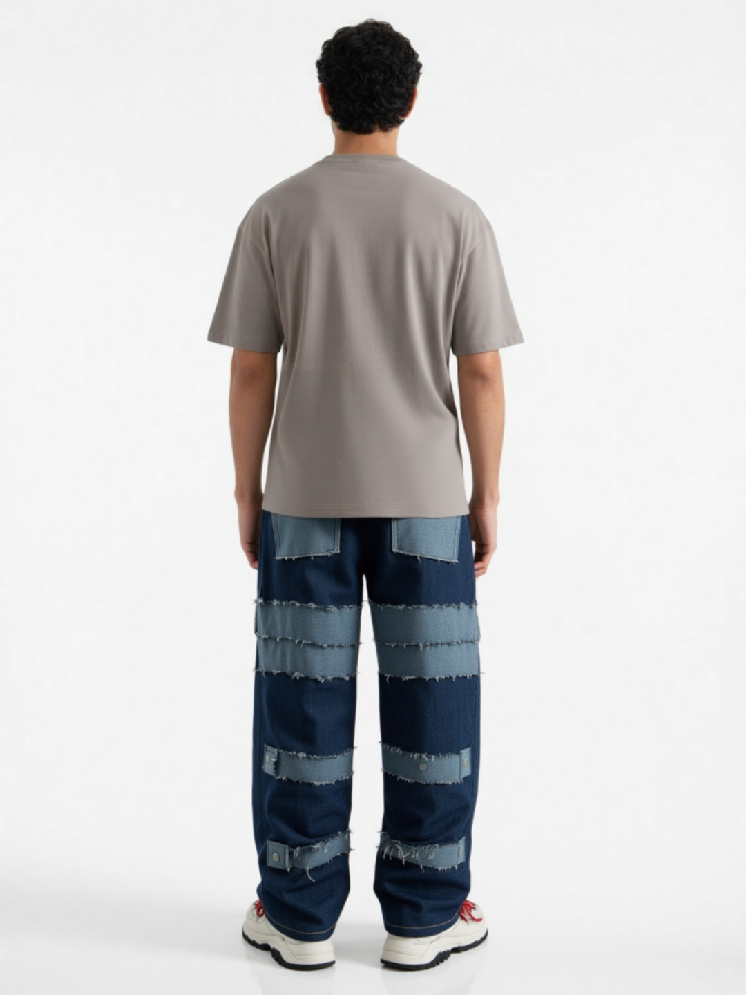Ins Korean Style Stitching Trend Pants | Cotton Blue Denim - VoxStella