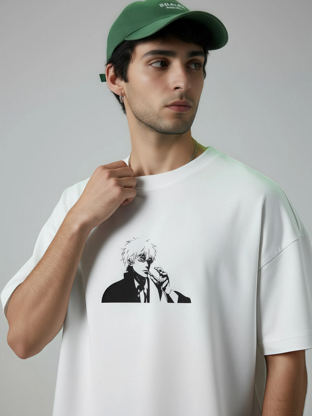 Silver Spirit Peeker Premium Tee – White | 240 GSM - VoxStella