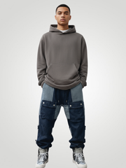 Ins Korean Style Stitching Trend Pants | Cotton Blue Denim - VoxStella