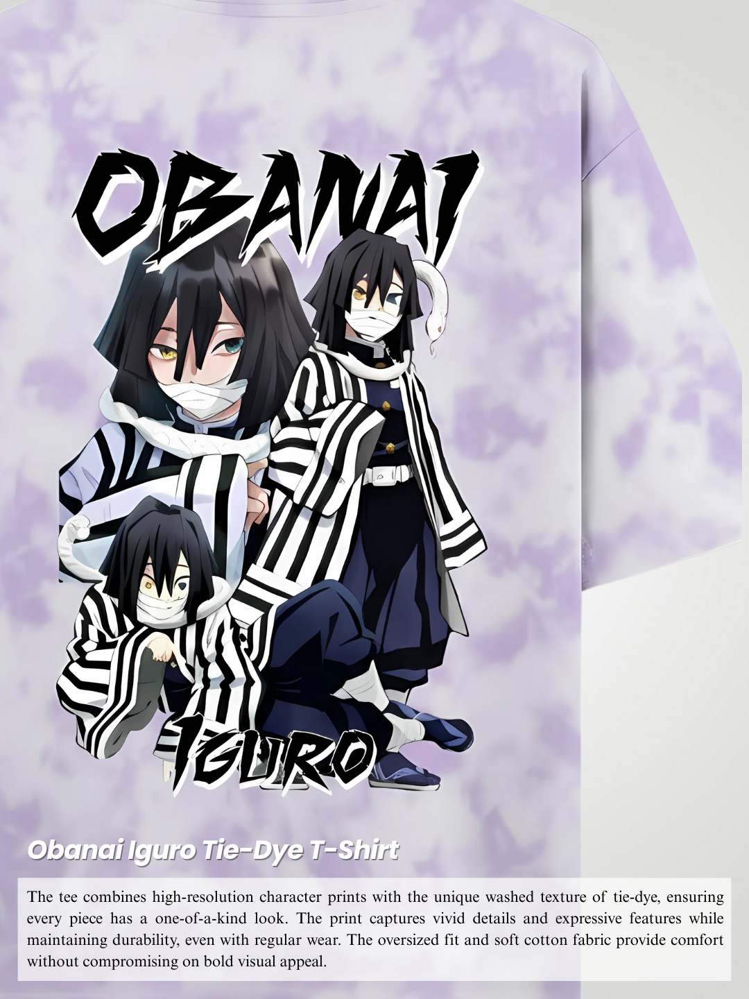 OBANAI OFFICIAL Demon Slayer 260 GSM Tie-Dye Oversized T-Shirt - VoxStella