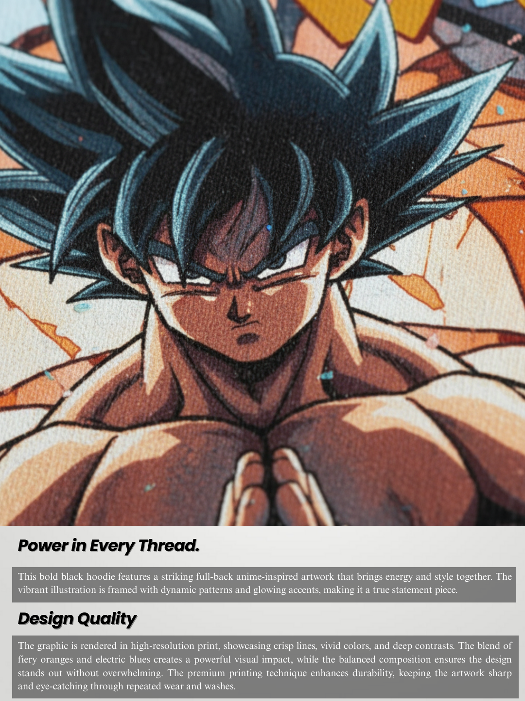 Saiyan Surge 400 GSM Oversized Hoodie - VoxStella